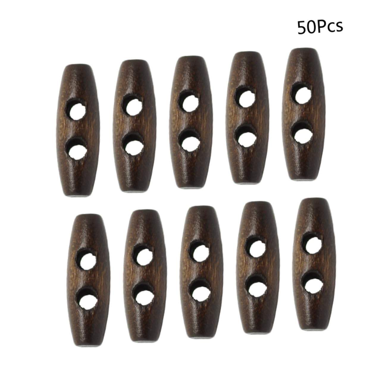 450 Stück Ovale Holzknöpfe mit Doppelloch, 3x1, 1 Cm, Dunkelbraun