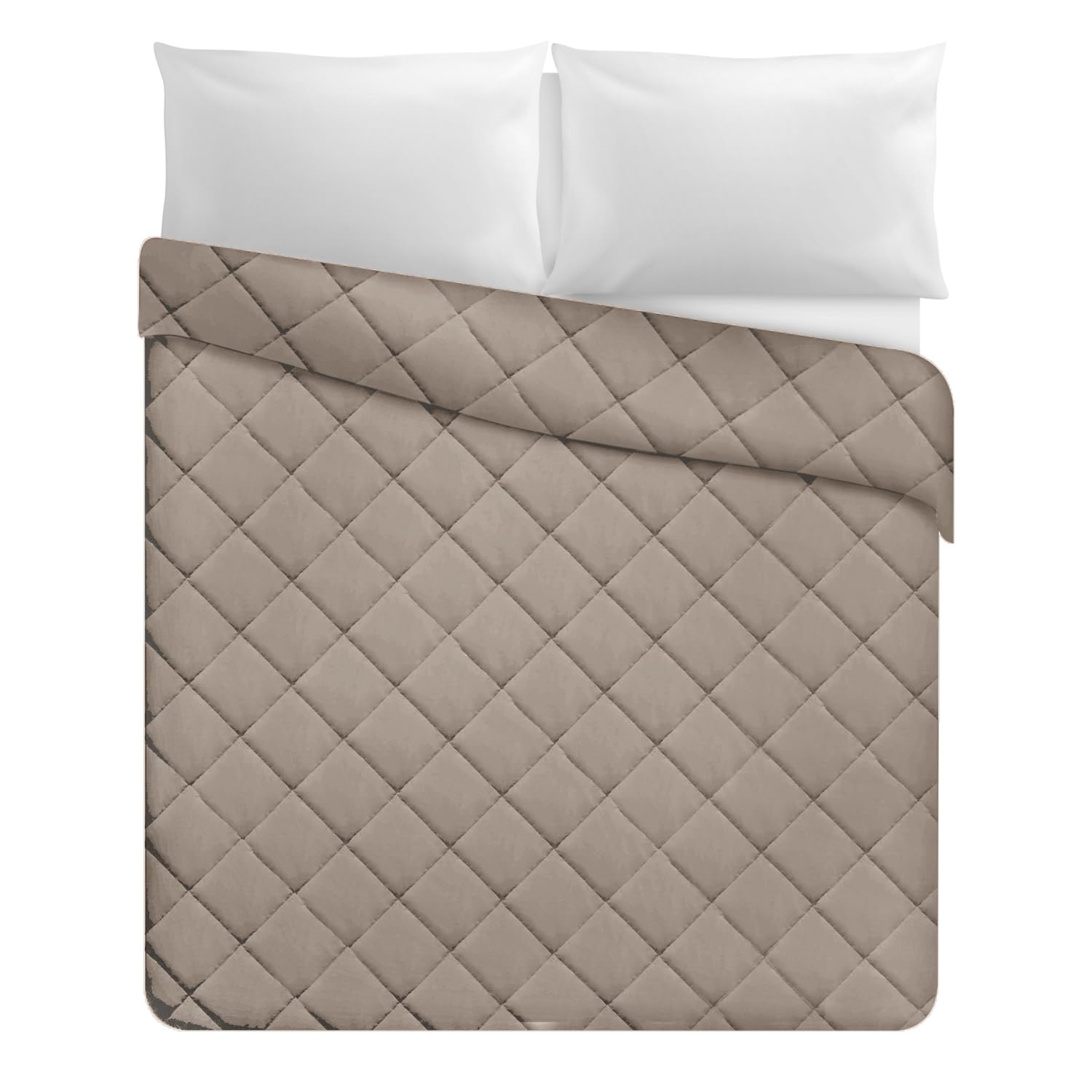 QUILT VELVET DOPPIO QUADRO TU TAUPE