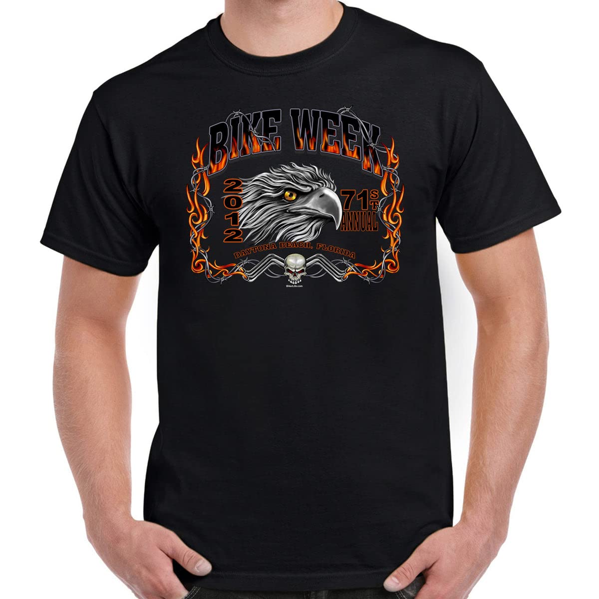 Nostalgia 2012 Bike Week Daytona Barbwire Eagle T-Shirt Black