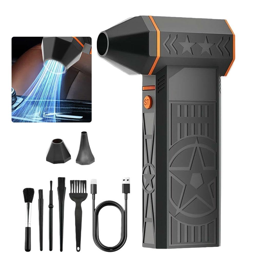 Souffleuse à neige thermique portable 5000 W avec technologie de turbine efficace utilisée pour le déneigement et le nettoyage des intérieurs de voiture avec buse et kit de collecte de poussière