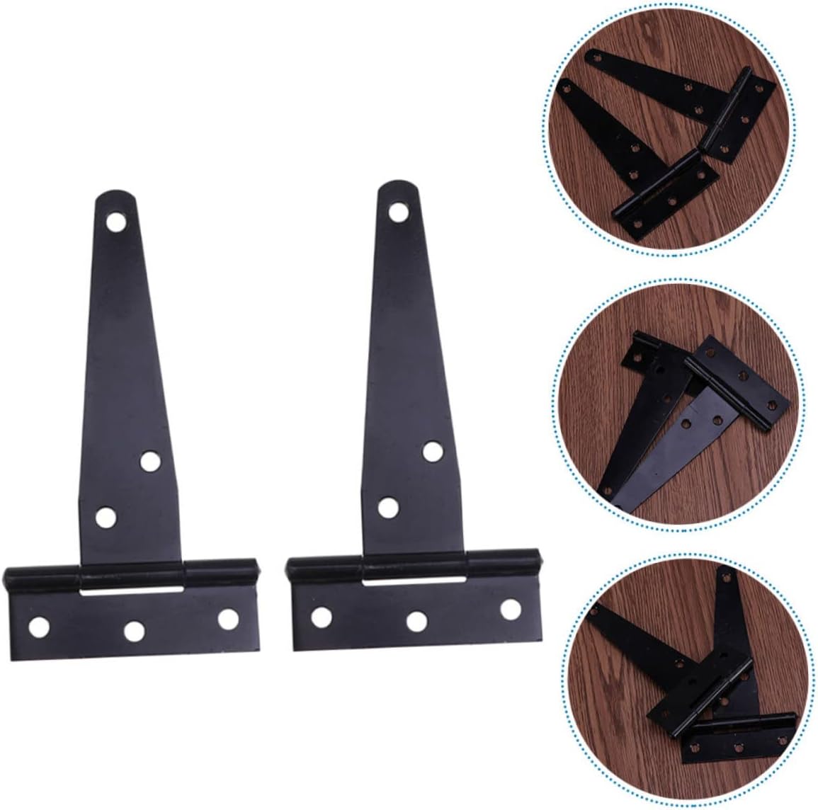 2pcs Strap Gate Hinges Coated Shed Door Hardware Rotatable Design Easy to Install with Screws for Garden Gates Fences and Sheds