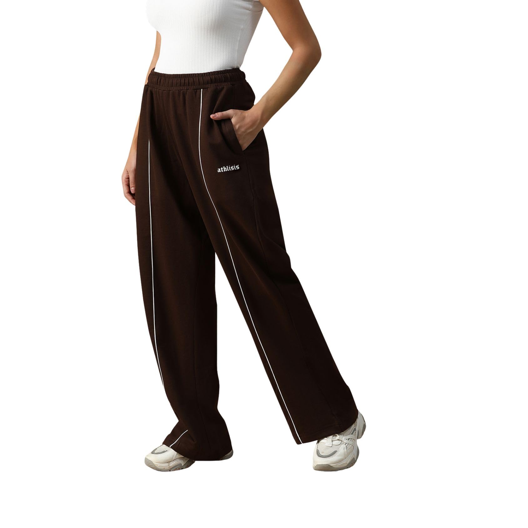 Women Pure Cotton Fit Mid-Rise Track Pants | Soft Breathable Joggers | Comfortable Bottom Wear for Gym, Walking, & Yoga-picture-15
