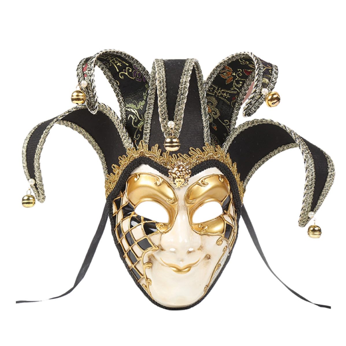 Máscara de Fiesta Veneciana Vintage para Carnaval y Mascarada, Material Plástico y Tela, Diseño de Rostro Completo, sin Olor Deformación para Actuaciones