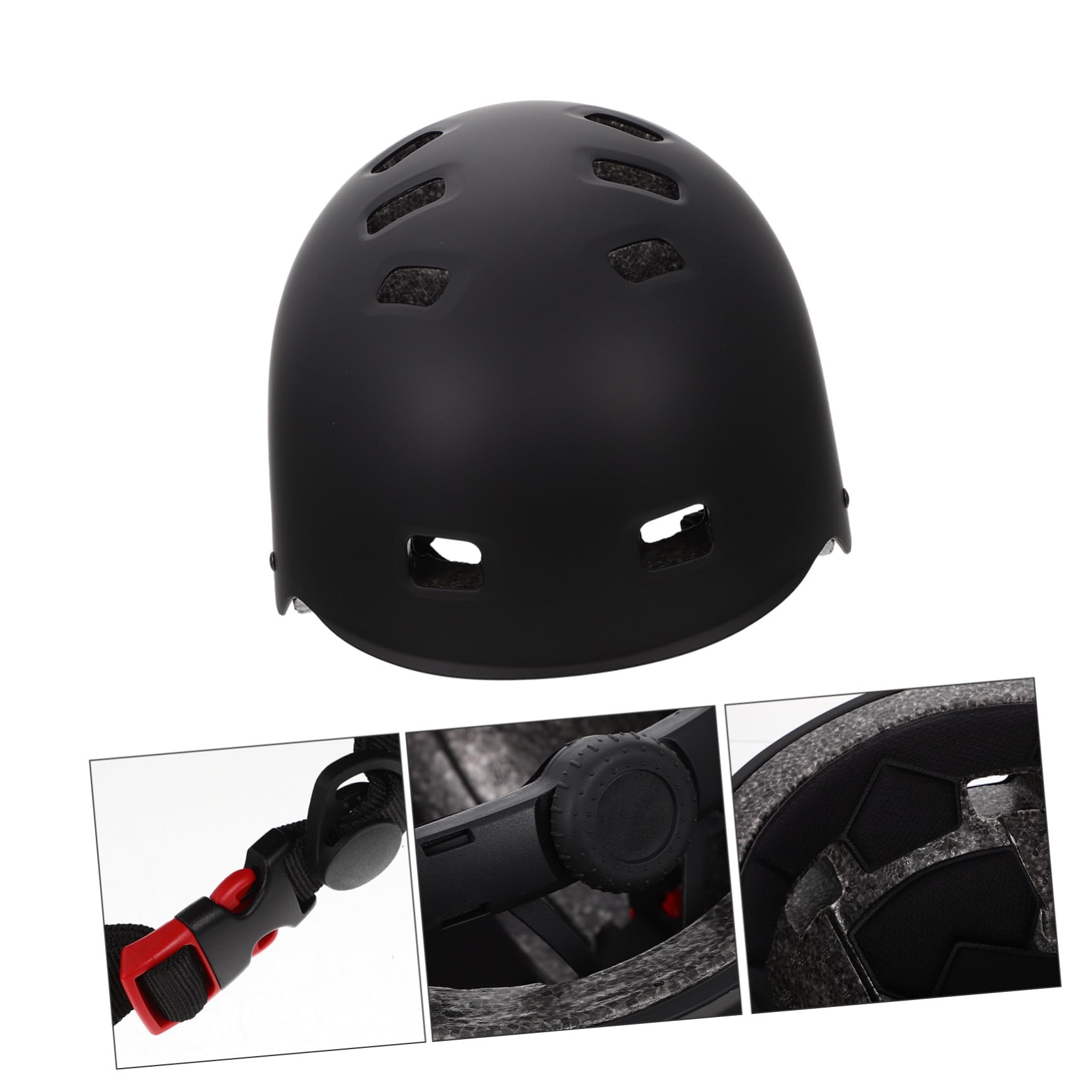 Casque de Skateboard Sportif Adulte Ventilé Abs Noir 1 Pièce | Léger et Portable, Usage Vélo et Patinage en Extérieur, Style Mode, pour Hommes et Femmes