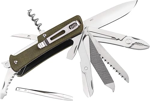 Ruike Cuchillo de camping multiherramientas plegable táctico cuchillo de bolsillo con clip pequeño EDC cuchillos de caza senderismo equipo al aire