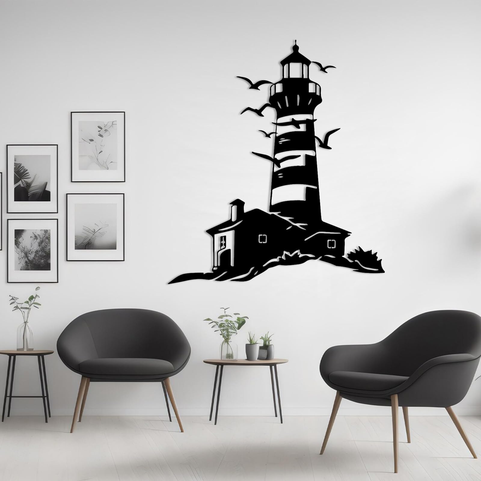Minimalist Lighthouse Wall Ocean Lighthouse Metal Wall Art
