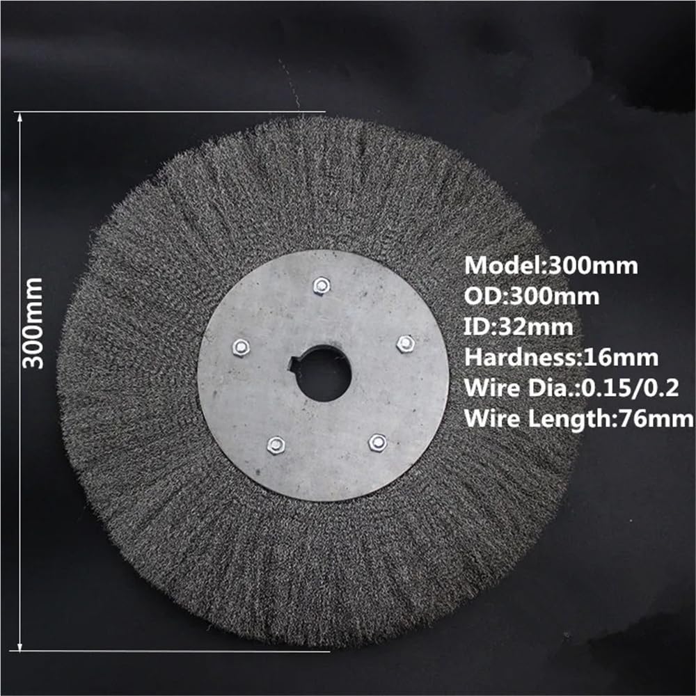 Koło szczotki drucianej stalowej do szlifierki stołowej Gratowanie Czyszczenie Polerowanie Wiele rozmiarów(0.15*300*32MM)