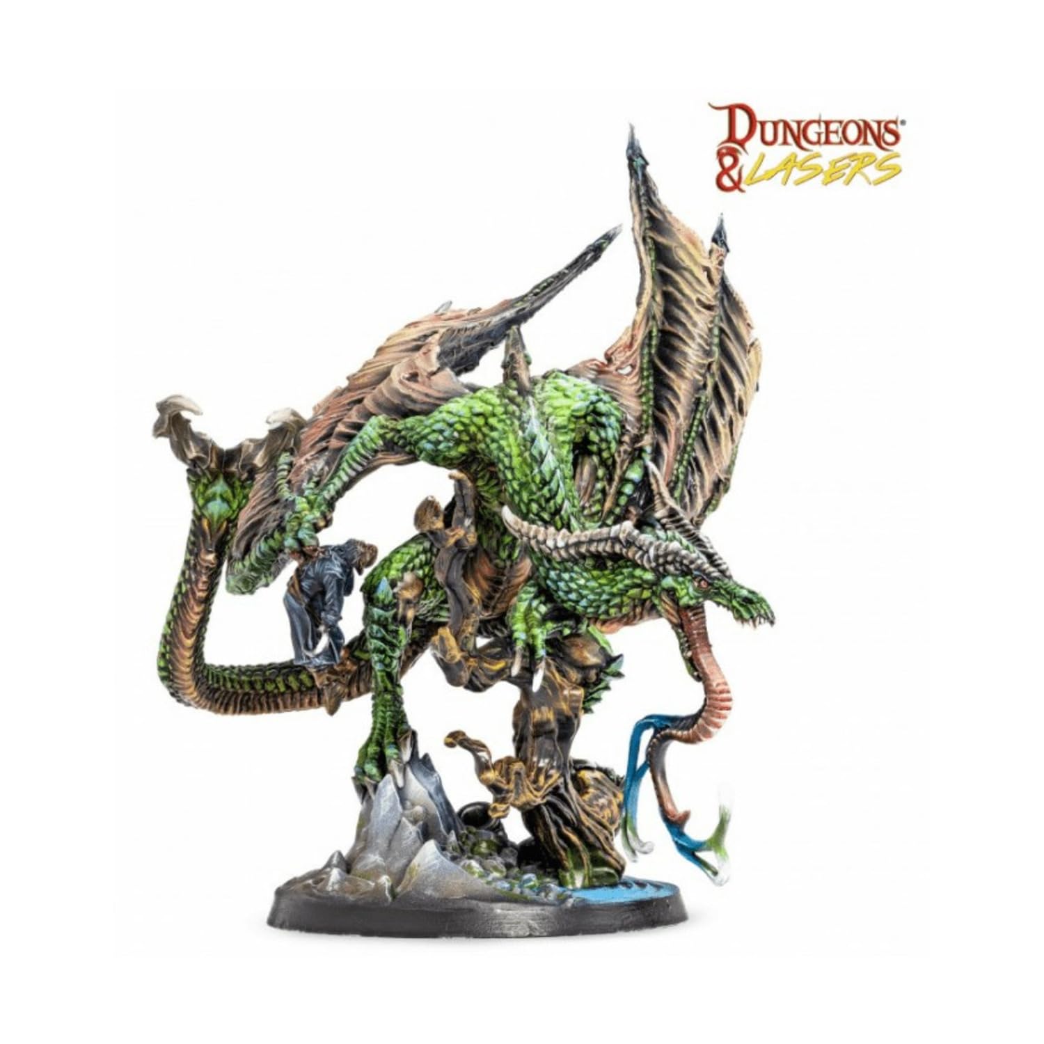 Dungeons & Lasers – Wyvern 140x80 Mm – Miniature D&D Non Peinte – Nécessite Assemblage – Dès 14 Ans