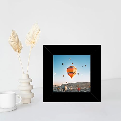 Miniatura 6 de Marco de fotos de 3 x 3 pulgadas, color negro para mesa, marco de fotos cuadrado de 3 x 3 con plexiglás inastillable, marco de póster resistente