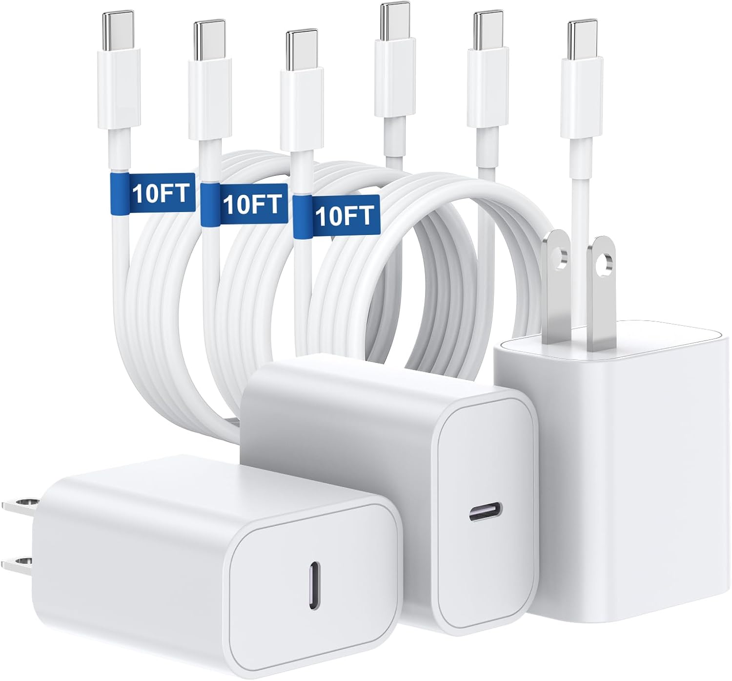 Essri for iPhone 17 16 15 Charger Fast Charging,3 Pack USB C Chrager Block with 10FT USB C to C Cable for iPhone 17 Pro/Pro Max/Plus/17 Air/ 16/15 Pro/Pro Max/Plus