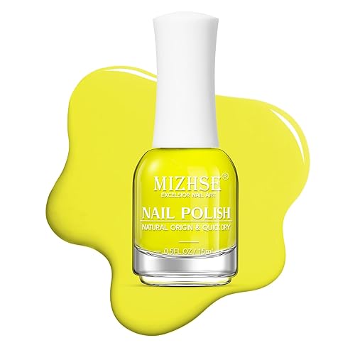 MIZHSE Quick Dry Nail Polish: Neon Yellow Fall Nail Polish