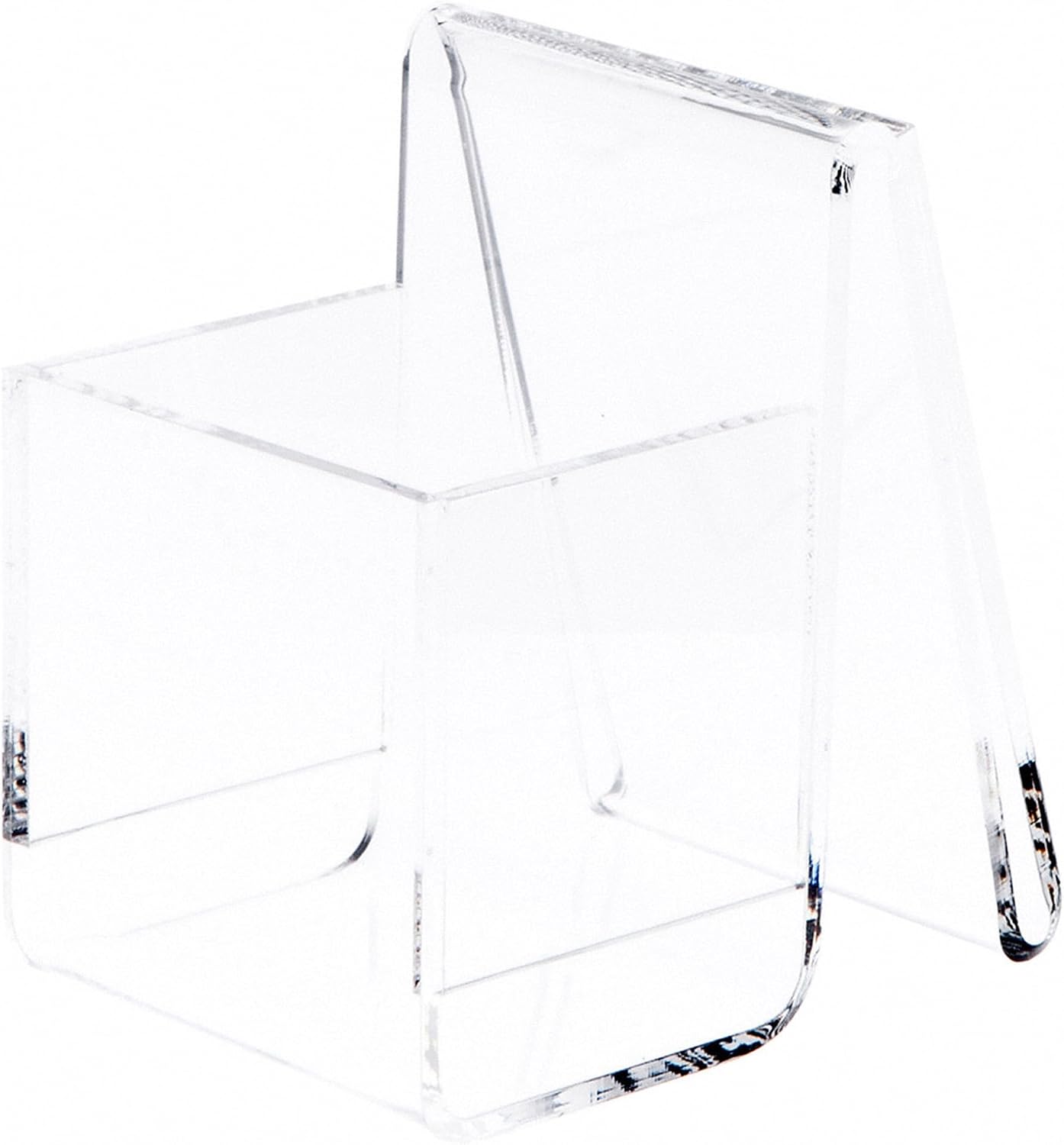 Plymor Clear Acrylic Deluxe Business Card Holder & Display (Vertical), 2.375" W x 3.5" D x 3.5" H (2 Pack)
