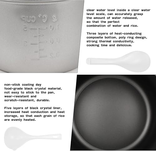 Miniatura 3 de Recambio de olla de arroz interior de 2 litros, revestimiento de olla de arroz, recipiente de cocción de arroz antiadherente, accesorios de cocina