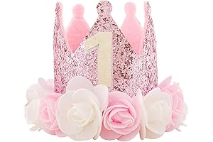 Kbrand 1st Birthday Pink Crown for Baby Girl