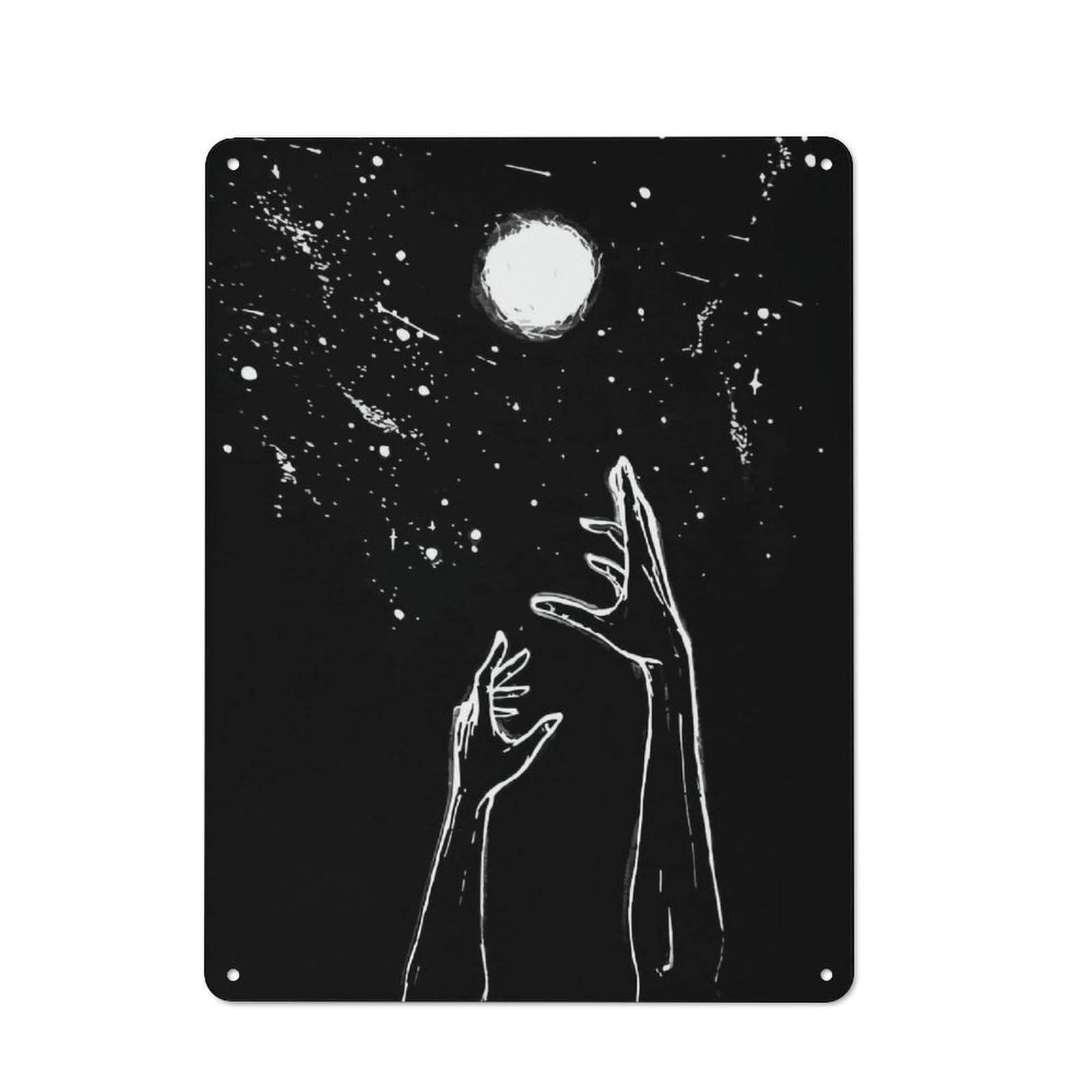 Junmoney Style-15 Vintage Tin Sign 40X30cm With Reaching For The Moon For Man Cave Or Games Room, For Winter Room Styling In Man Cave And Games Room