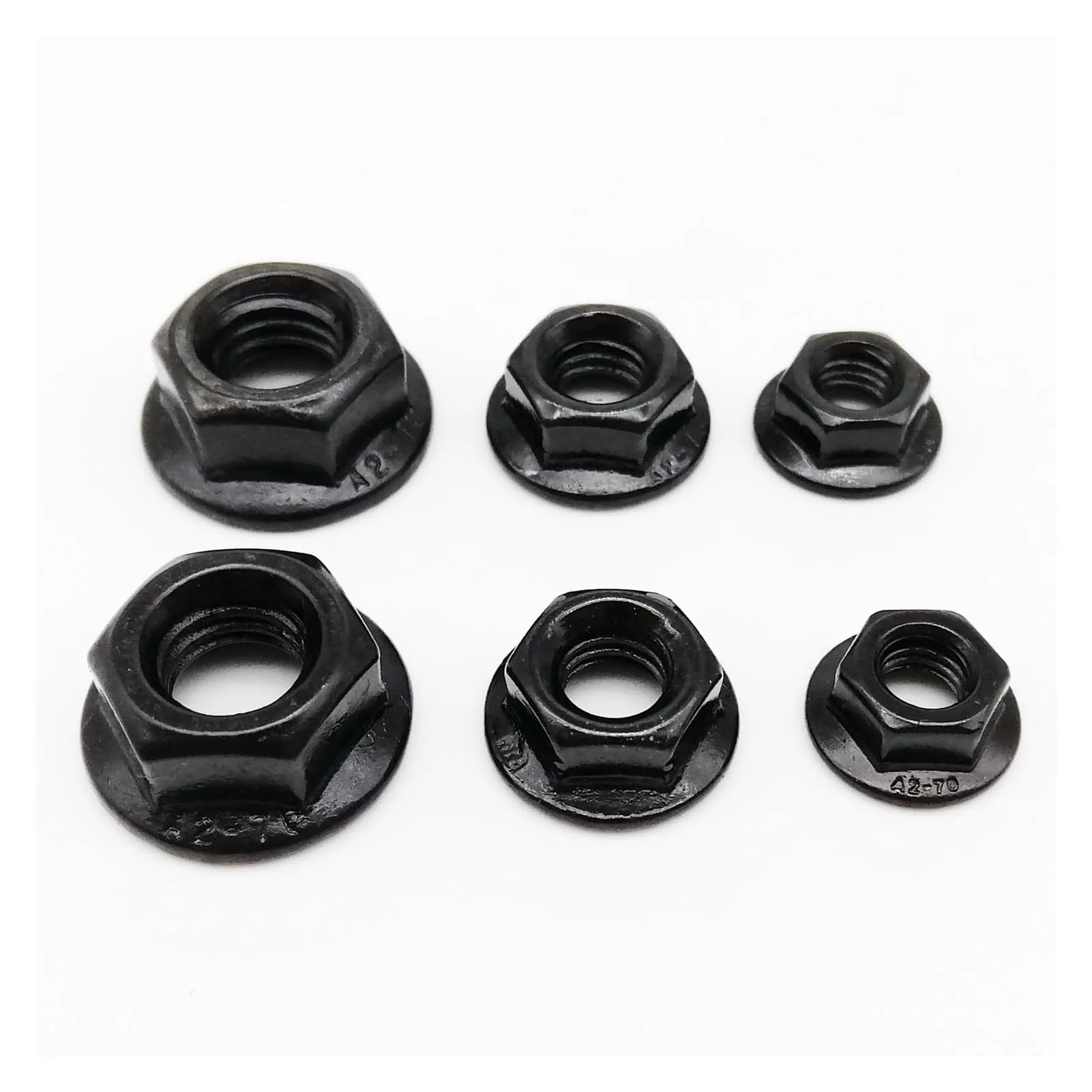 Tuercas Contratuercas Tuerca de sujeción, 2/10 piezas M3 M4 M5 M6 M8 M10 M12 Negro A2-70 304 Cabeza hexagonal de acero inoxidable Tuerca dentada Spinlock DIN6923(M8 5pcs)