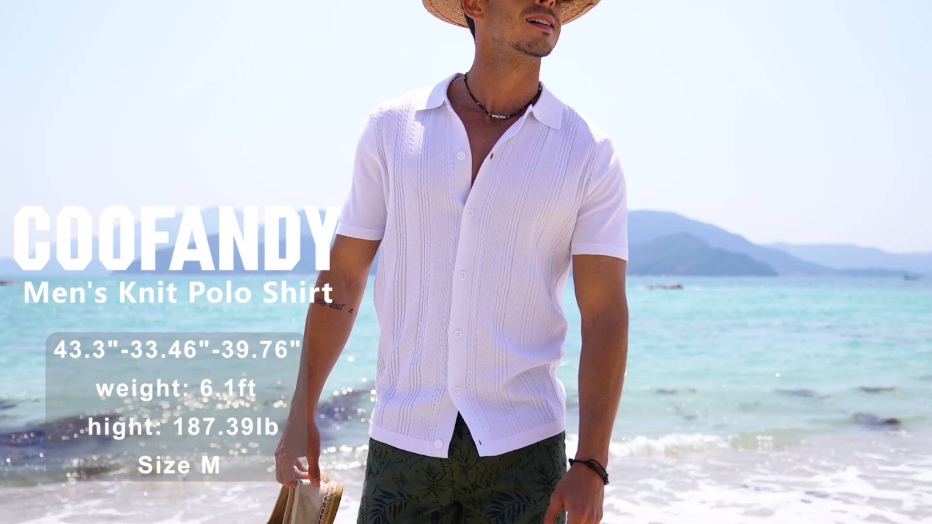 COOFANDY Men's Knit Polo Shirts Short Sleeve Casual Button Down