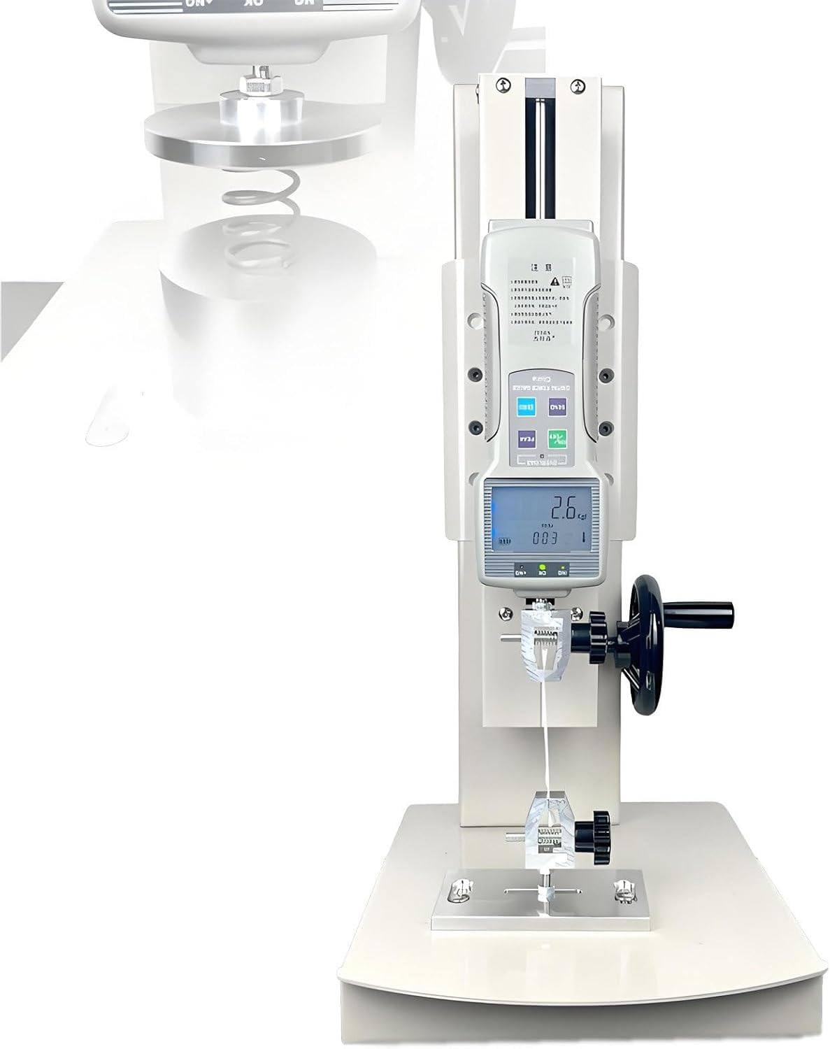 FJYAWEN Digital Force Gauge 10-2000n Push Pull Gauge with Force Gauge Stand Wheel-Operated Manual Push Pull Test Stand with USB, Error 0.5%, Stroke 270mm, Clamping Thickness 0 to 8 Mm standard-2000N