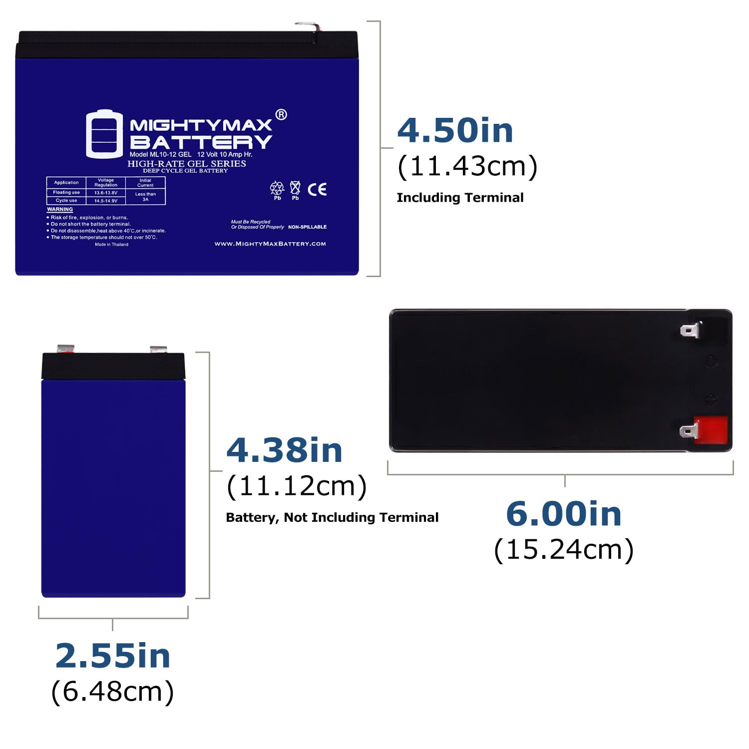 Mighty Max Battery 12V 10AH Gel F2 Replacement Battery Compatible with Power Sonic Mobility Scooter