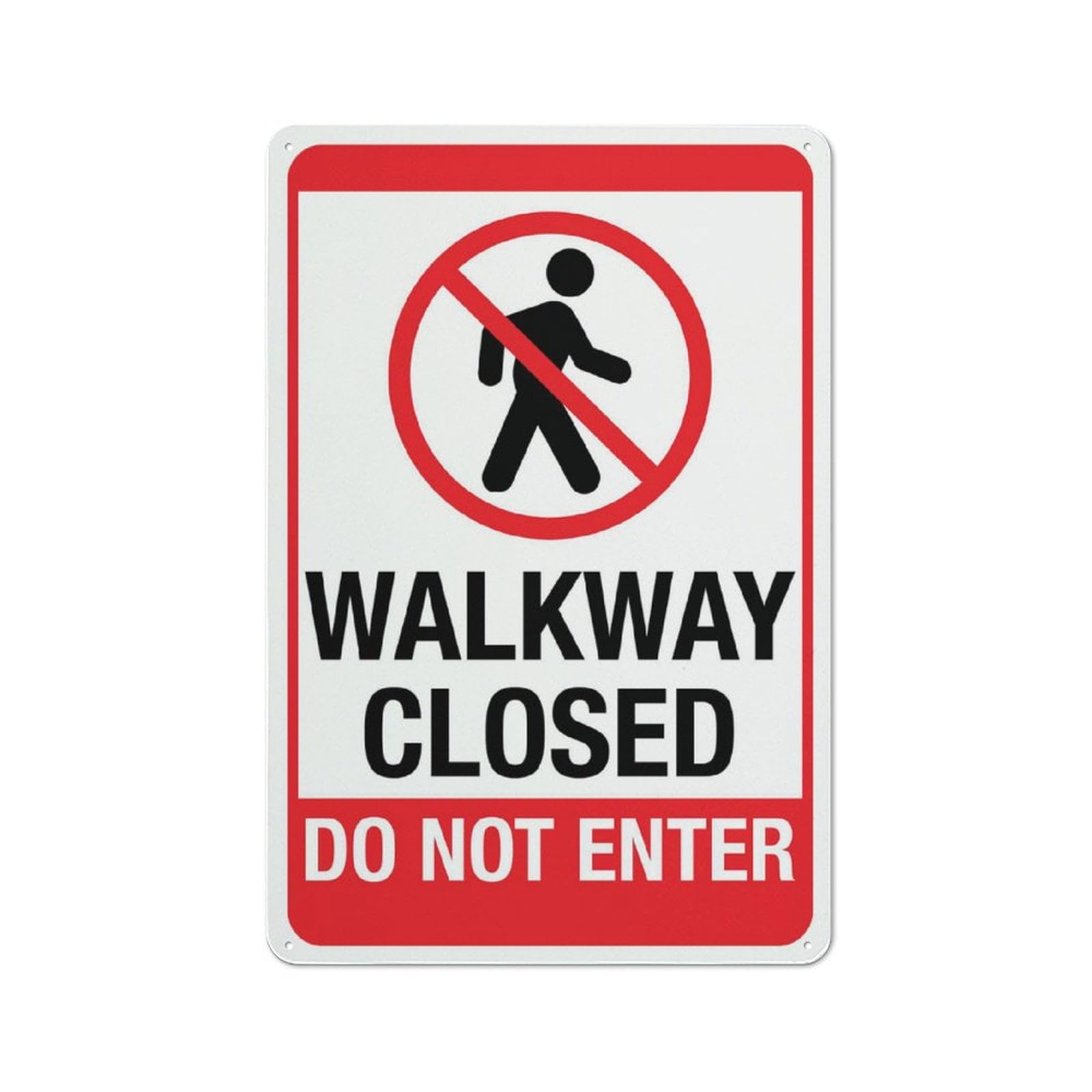 Walkway Closed Do Not Enter for Cafe Home Living Room Bedroom Kitchen Garden Garage Cafe Bar Pub Tin Sign 8x12 Inch