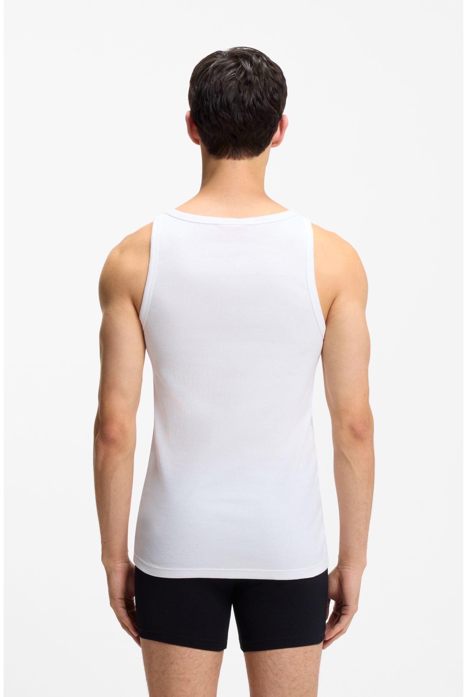 HUGO Męski tank top dwupak dwupak rozciągliwej bawełny bielizna kamizelki z logo, Nowy - biały 100, XL