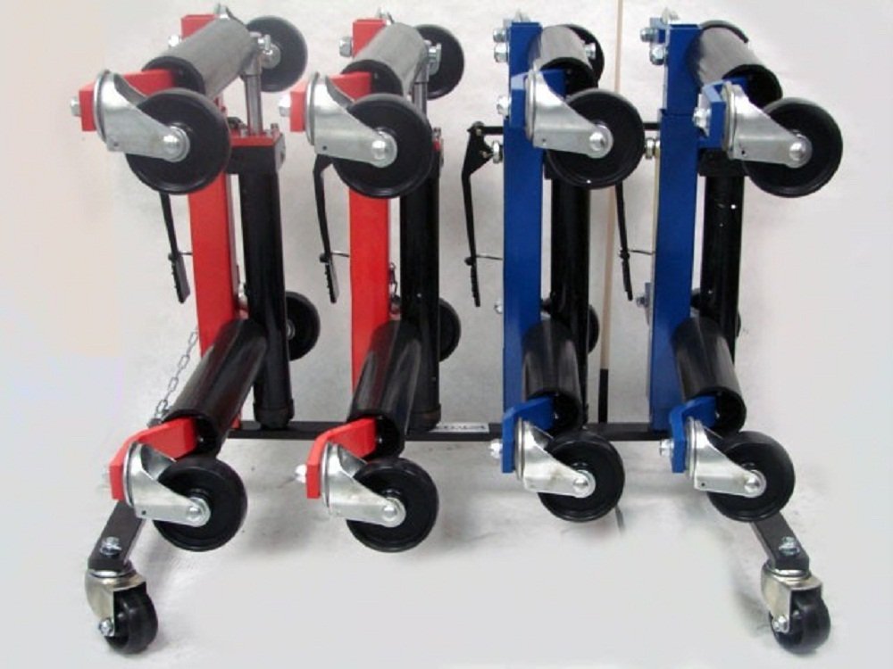 Buy 4 Hydraulic 12" Car Wheel Dolly Roller Jack Lift Withstorage Rack