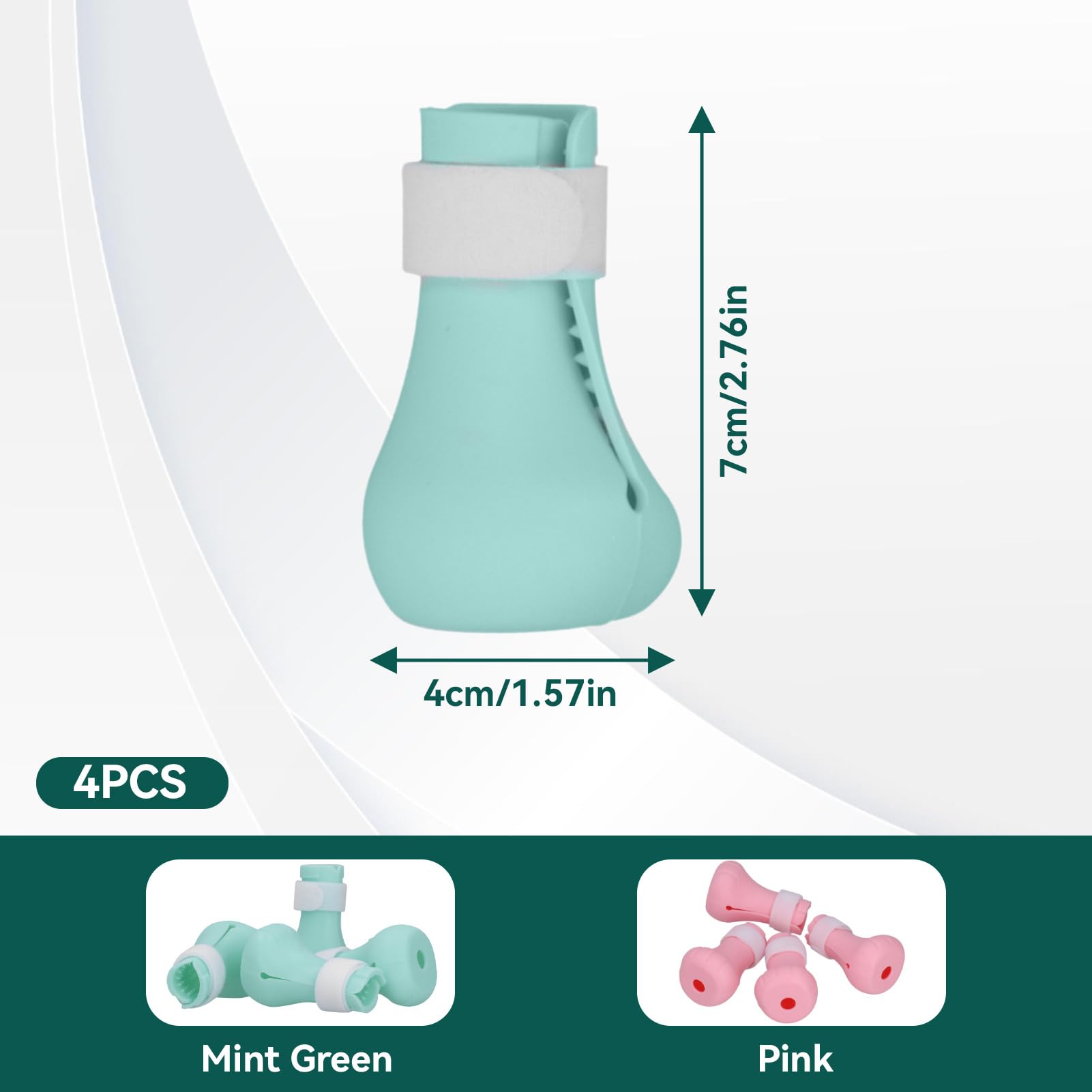 4 szt. Buty dla kota, silikonowe anty-zadrapania buty dla kota ochraniacz na łapę kota osłona na paznokcie dla kotów domowa kąpiel pielęgnacja golenie sprawdzanie leczenie(Green)