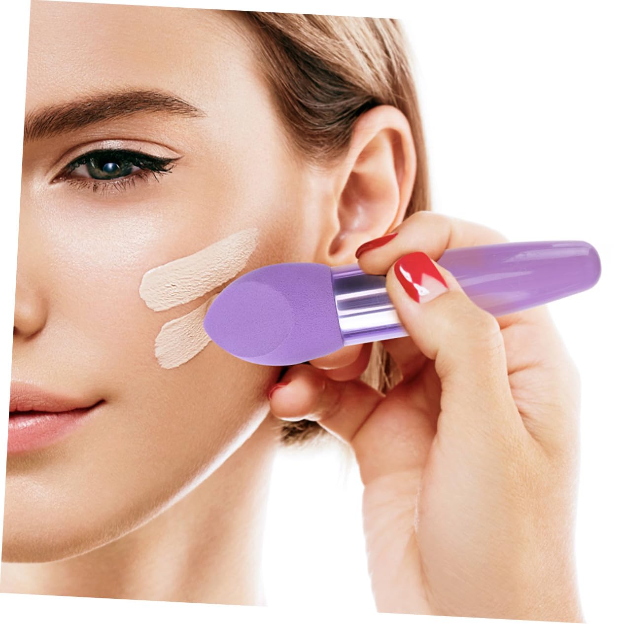 Make up Schwamm 6 Stück Hochdichter Latex Kosmetikpuff Hautfreundlich Tragbar Für Frauen Nassen Und Trockenen Auftrag