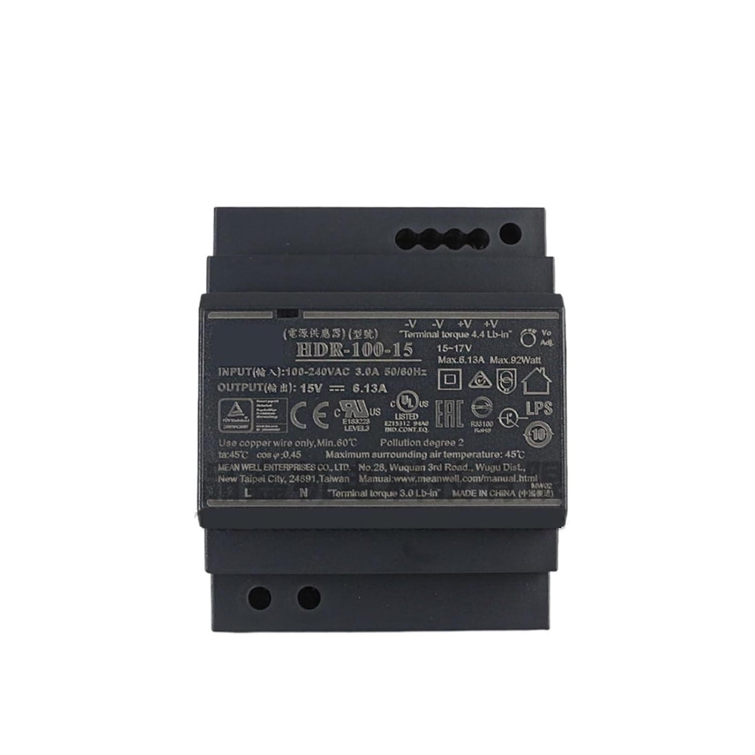92W Ladder Guide Power Supply HDR-100-15 | 15V