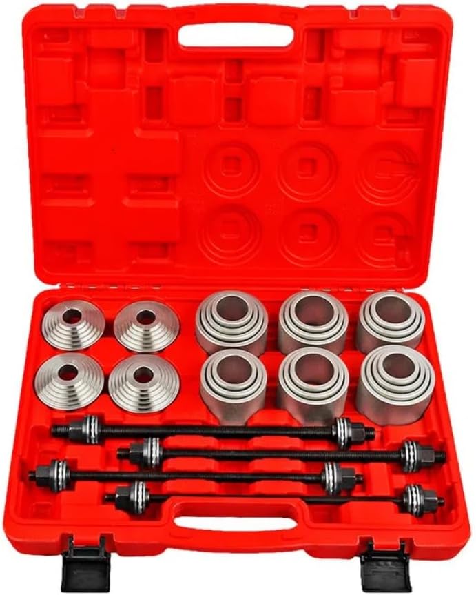 プルスリーブキット 28点セット 自動車用ベアリング 取り外しツール カーボンスチール製 ベアリング、ブッシュ、シールに適用可能 、