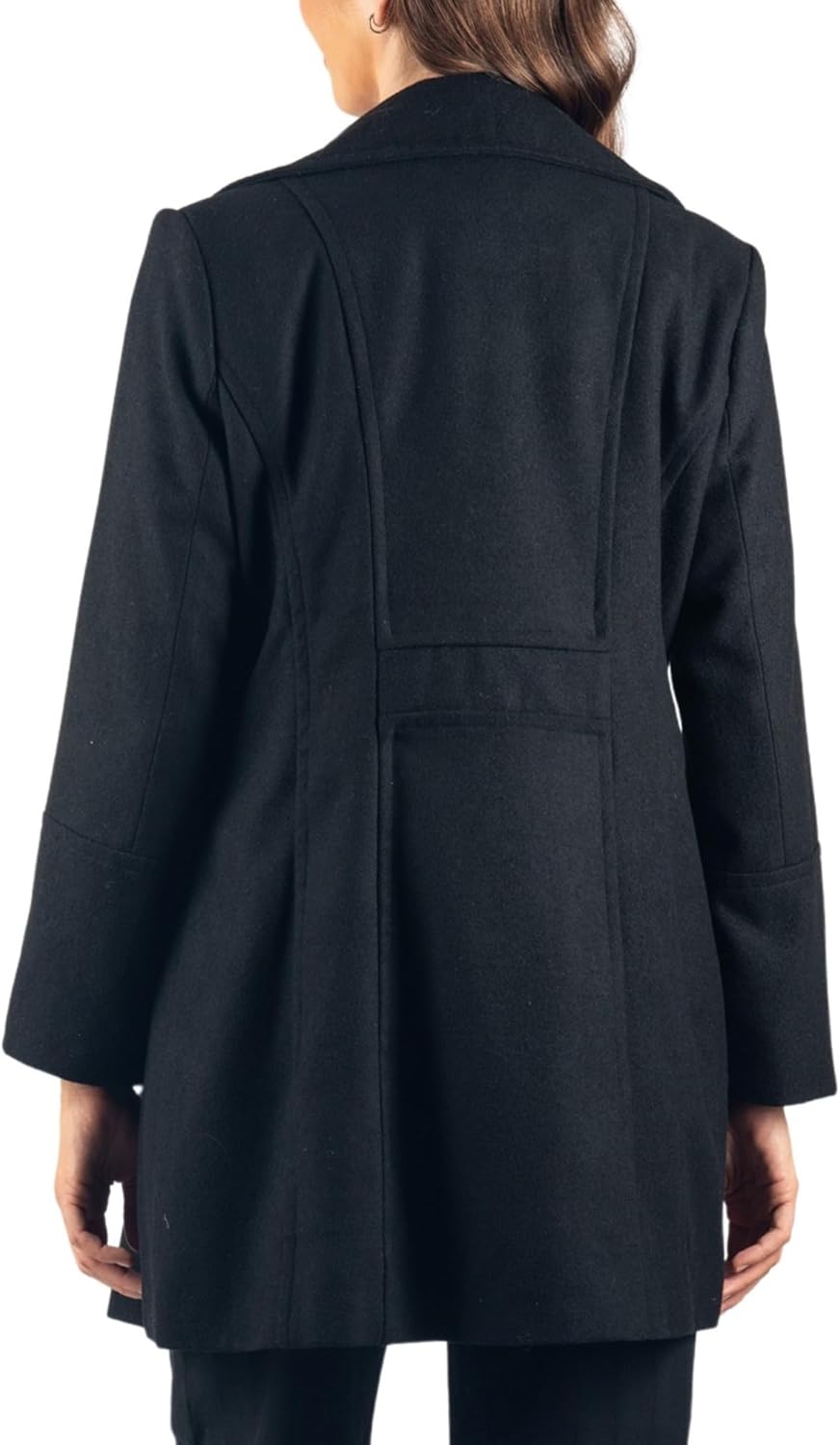 Alpine Swiss Norah Womens Wool Blend Peacoat Runs Large Classic Double Breasted Winter Coat Long Pea Coat A-Line Jacket - Image 8