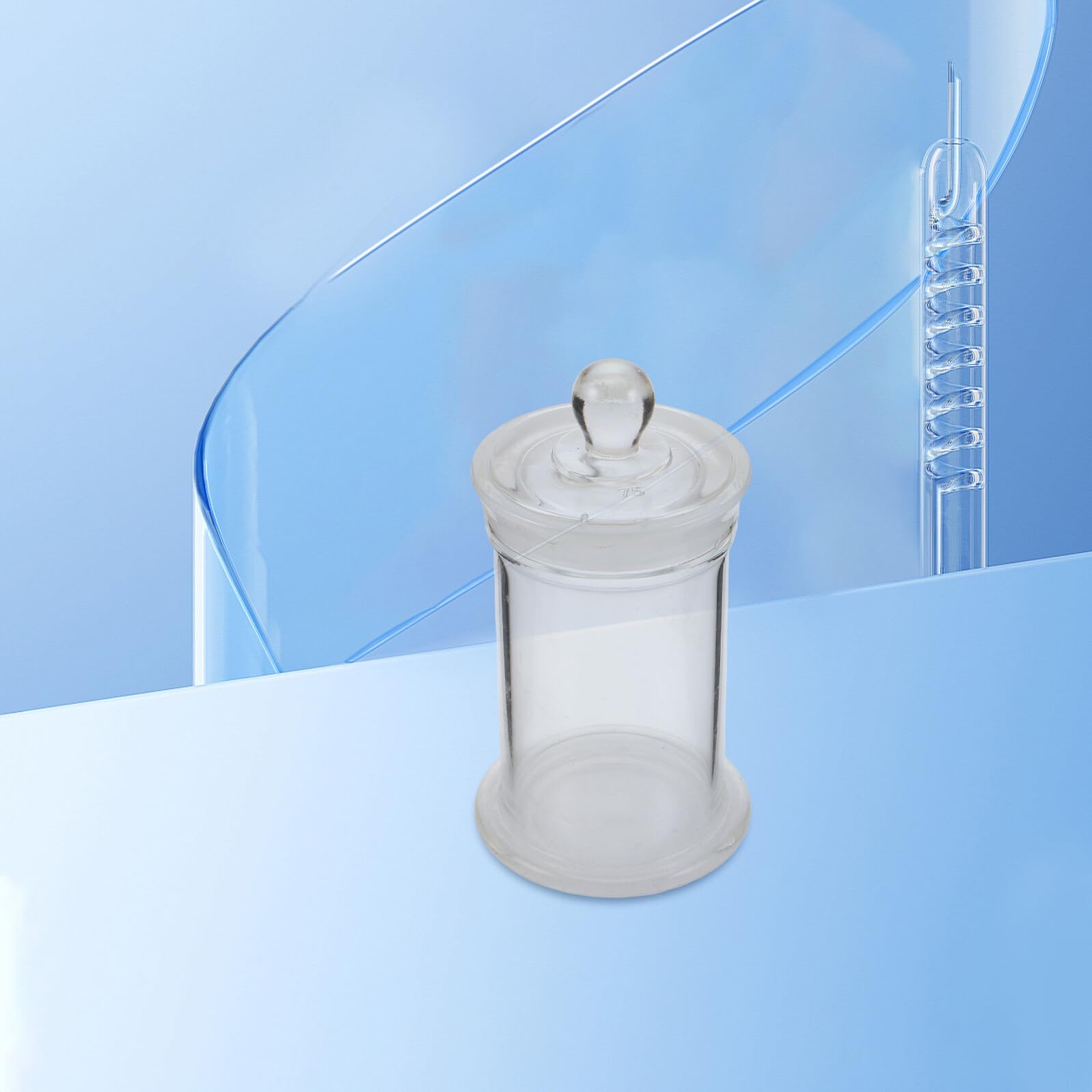 Frasco de Vidrio para Muestras de Laboratorio 75X120Mm, Botella de Borosilicato Alto con Boca Ancha y Tapa Hermética, Recipiente Químico Resistente al Calor para Almacenamiento