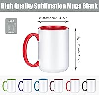 Vista 4 de TANGLONG Tazas de sublimación de 15 onzas, tazas de café a granel, tazas para sublimar, 6 colores surtidos, juego de 12