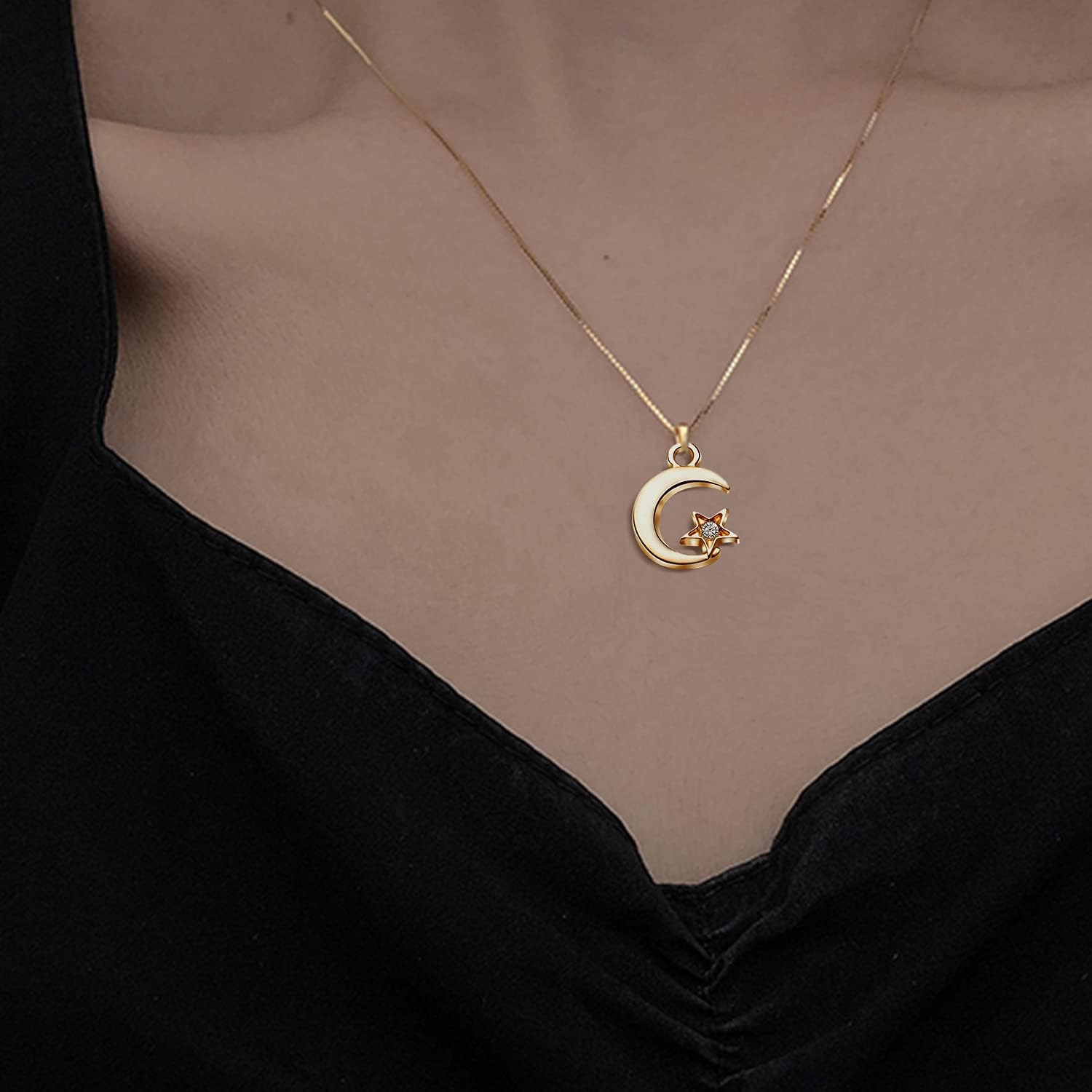 BronaGrand 50pcs Alloy Star Moon Charms Crystal Rhinestone Celestial Crescent Pendants Charms Jewelry Making Accessories for DIY Earrings Bracelet Necklace Crafts Designs - Image 6