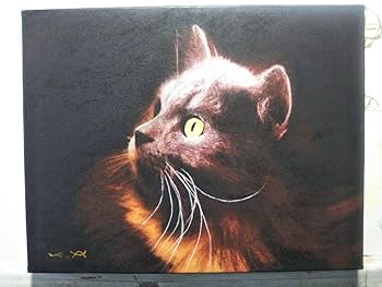 Amazon.co.jp: 猫荒木孝介真作 F0号 オリジナル技法肉筆絵画