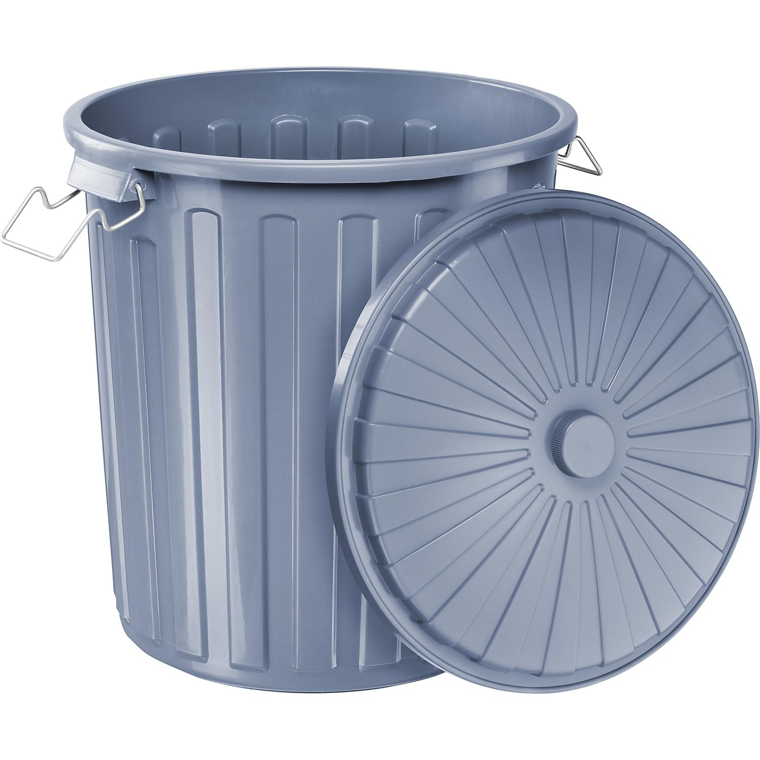 Bidón con tapa para residuos, plástico, gris, capacidad 73 l. | Polipropileno, gris, capacidad 73 l