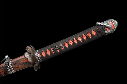 Miniatura 8 de Sekiro Shadows Die Twice Cosplay - Espada Katana roja hecha a mano, espada samurái japonesa real 9260 Primavera de acero