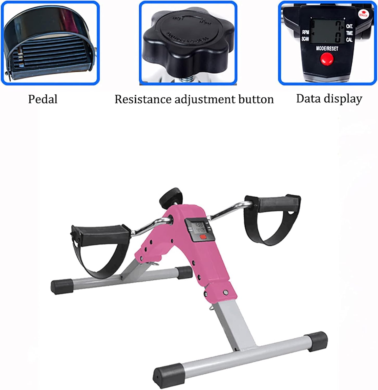 LUNEZY Home Mini Exercise Bike, for Home use Seniors Middle-Aged and Multi-Functional Rehabilitation Bicycle Gear Anti-Slip Mat Multi-Speed Speed Control Free Choice Sports and Fitness Eq