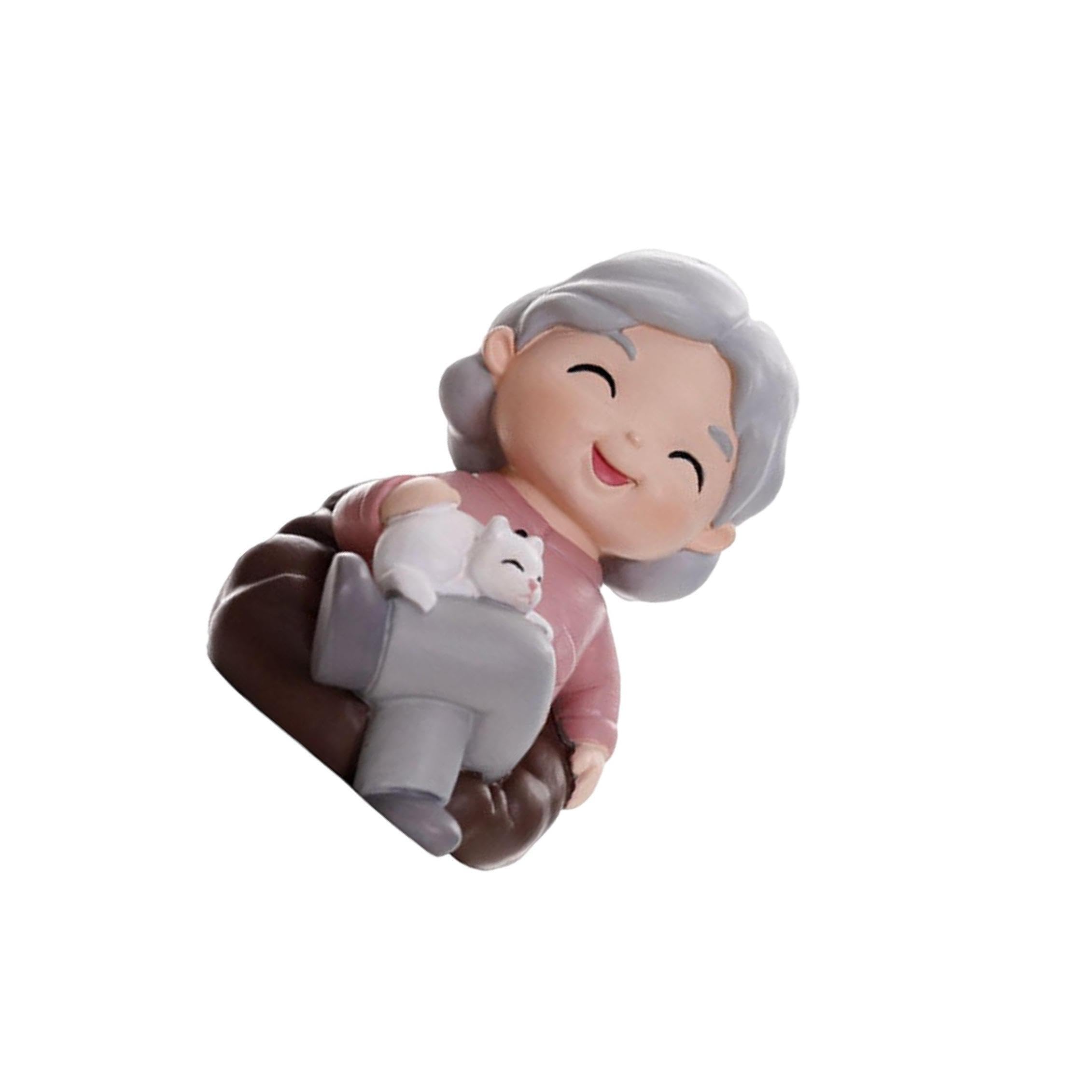 Zanthicia Grandparents Figurines Old People Couples Gifts Elegant Resin Crafts Statue Sculpture Living Room Accent Ornaments Wedding Birthday Cake Toppers Cute, Grandma, 6.5x4.5cm