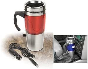 Dual USB &amp; 12V Heated Mug - RED