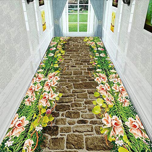 Alfombra de Pasillo Largo Retro 3D de 6mm Lavable para Entrada de Granja 3