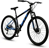 Bicicleta Aro 29 Modelo GTI Roma 21V Marchas Alumínio Tamanho 17 Freio Disco Suspensão MTB Cabeamento Interno