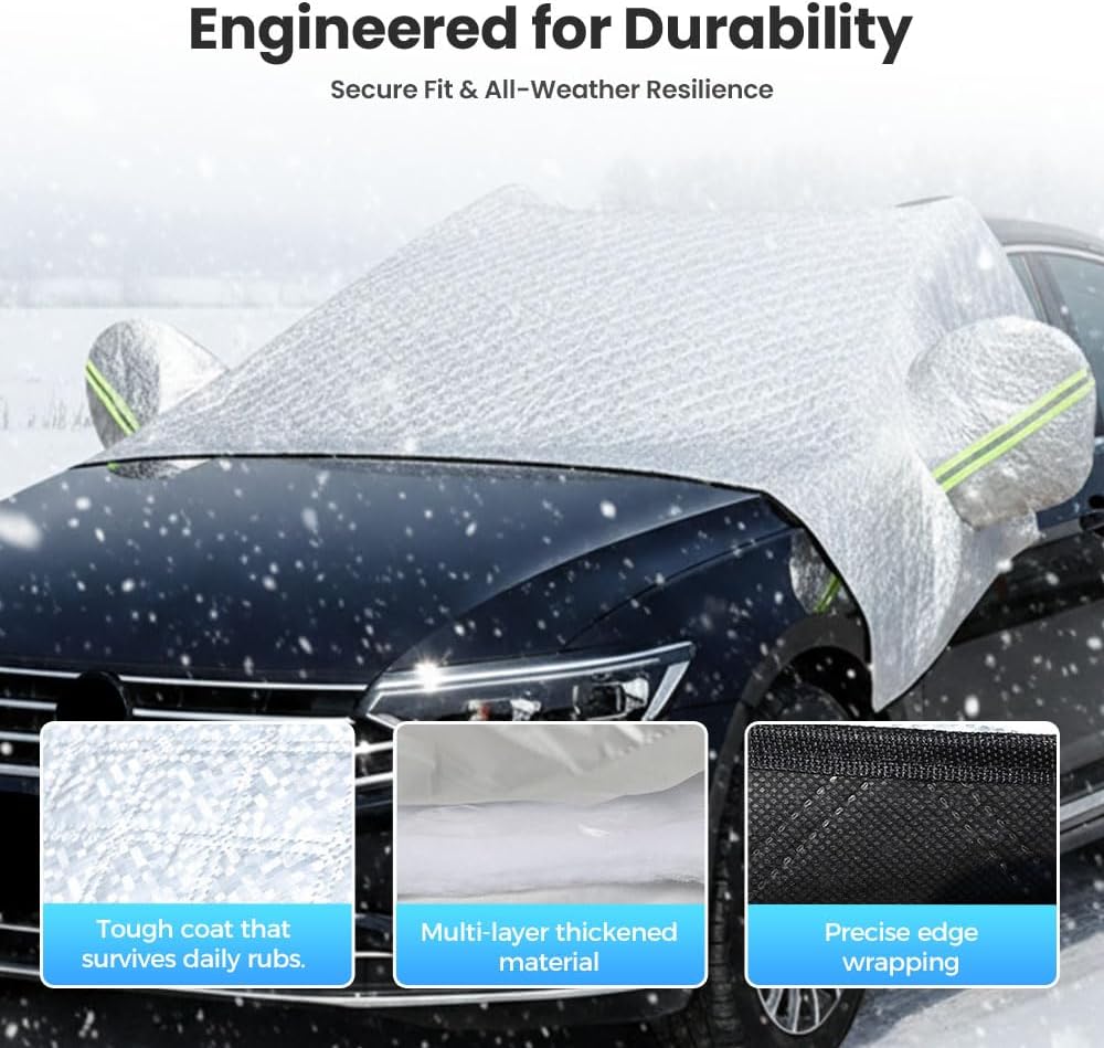 All Seasons Sunshade Ice Cover, 2026 New Magnetic Car Windshield Snow Cover, Automotive Large Magnetic Windshield Frost Cover with Side Window and Mirror Protector in Winter (Full Cover)