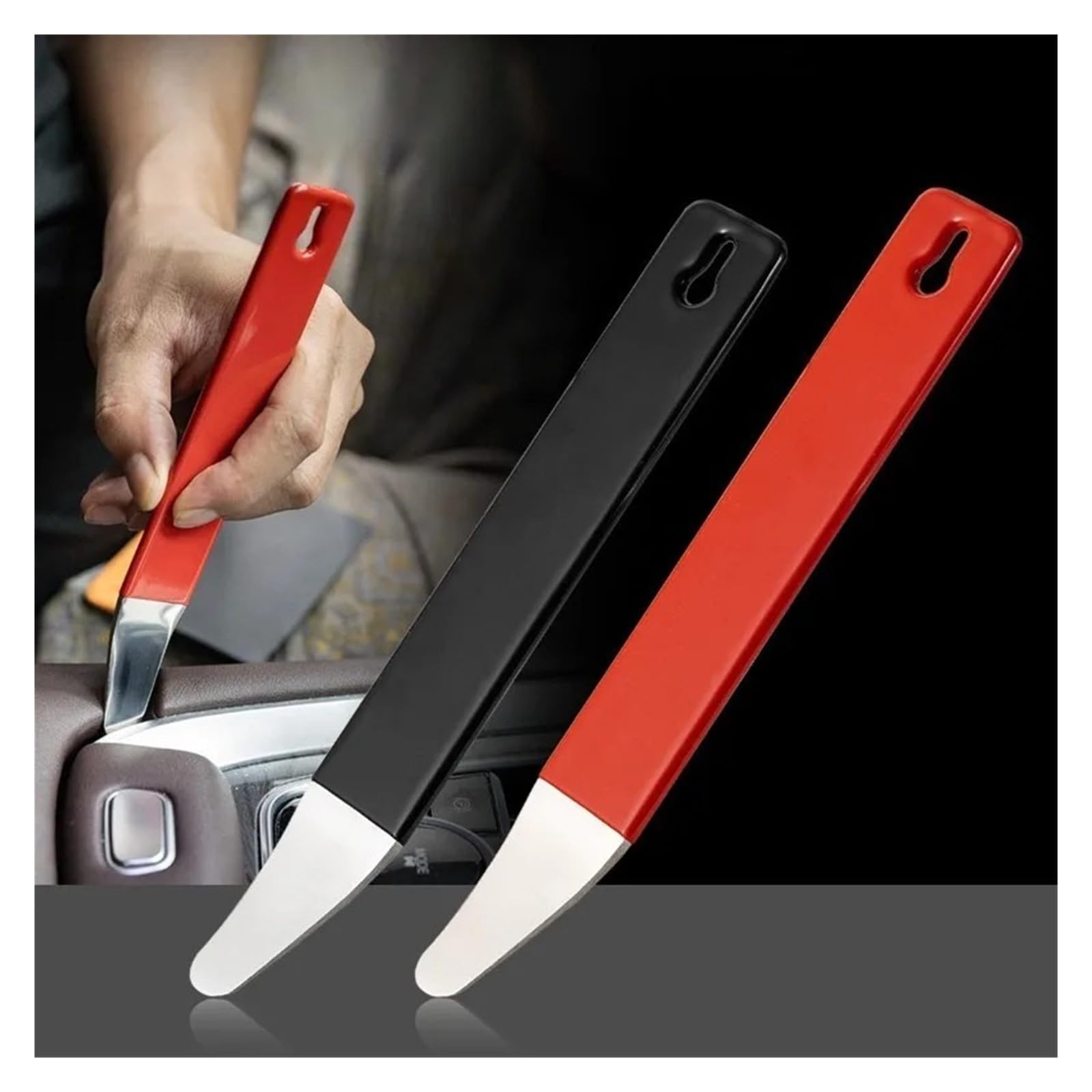 Herramienta de palanca de extracción de acero inoxidable para panel de puerta (rojo-1 unidad)