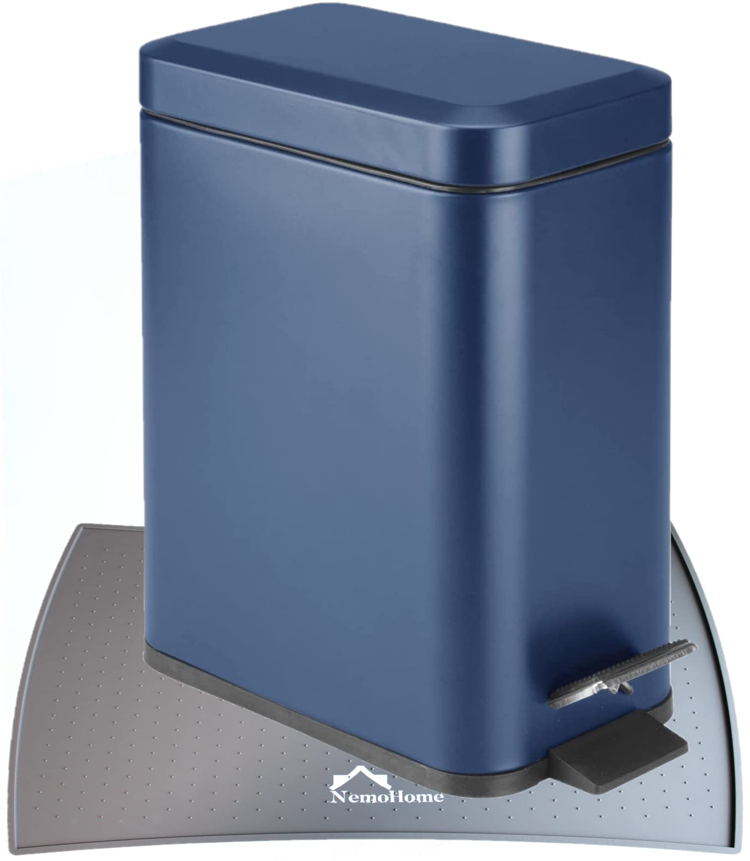 Under Garbage Can Mat Raised Edge Non Slip Waterproof Trash Can Mat Floor Carpet wall Scratches Protective Silicone Rubber (Medium) r