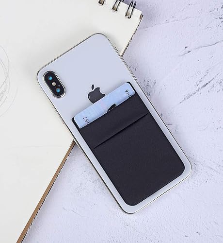 Miniatura 5 de Fulgamo Paquete de 2 bolsillos adhesivos para teléfono, funda de cartera para teléfono celular, tarjetas de créditotarjetero de identificación