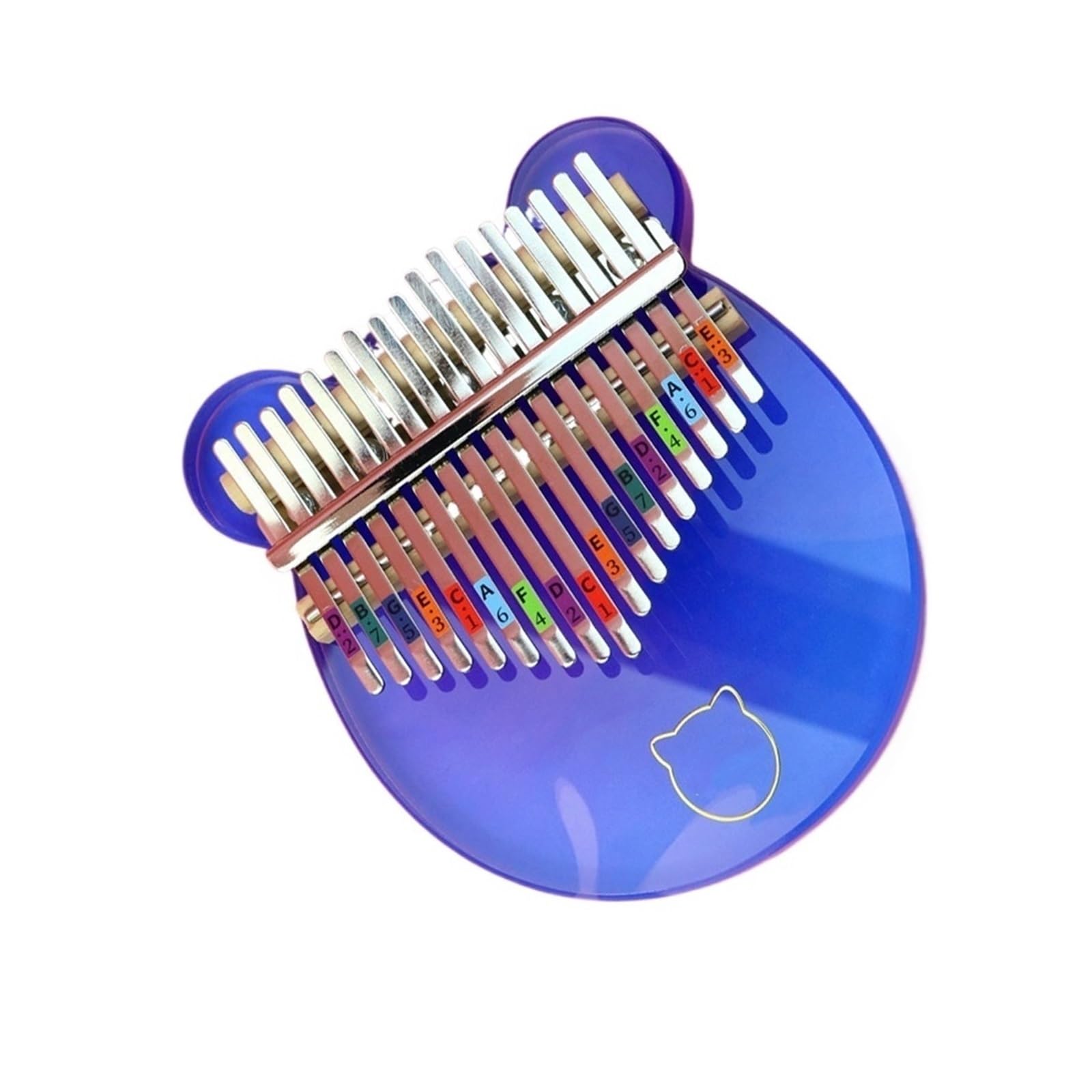 Anfänger Kalimba Magisches blaues Daumenklavier Kalimba 17 Töne Anfänger-Acryl buntes Kalimba-Fingerklavier