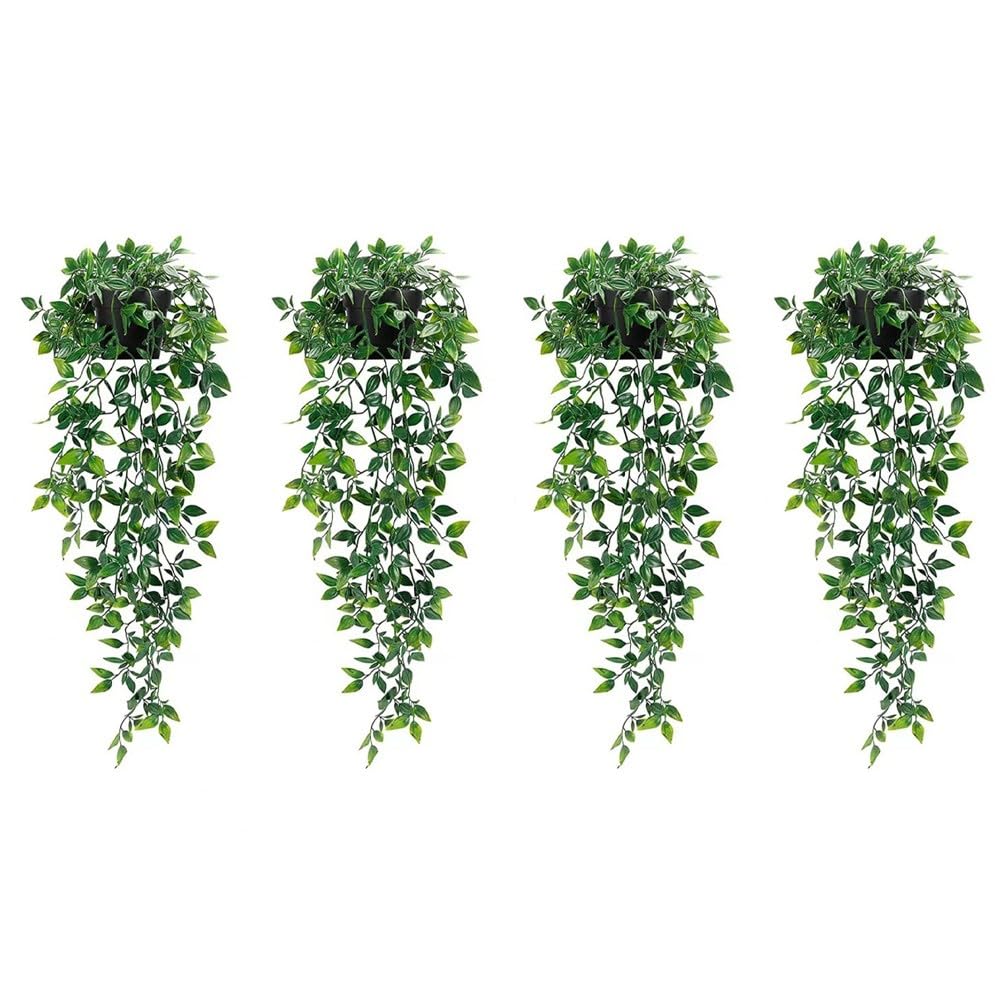 Plantes artificielles à suspendre fausse vigne de datura verdure réaliste pour étagère murale