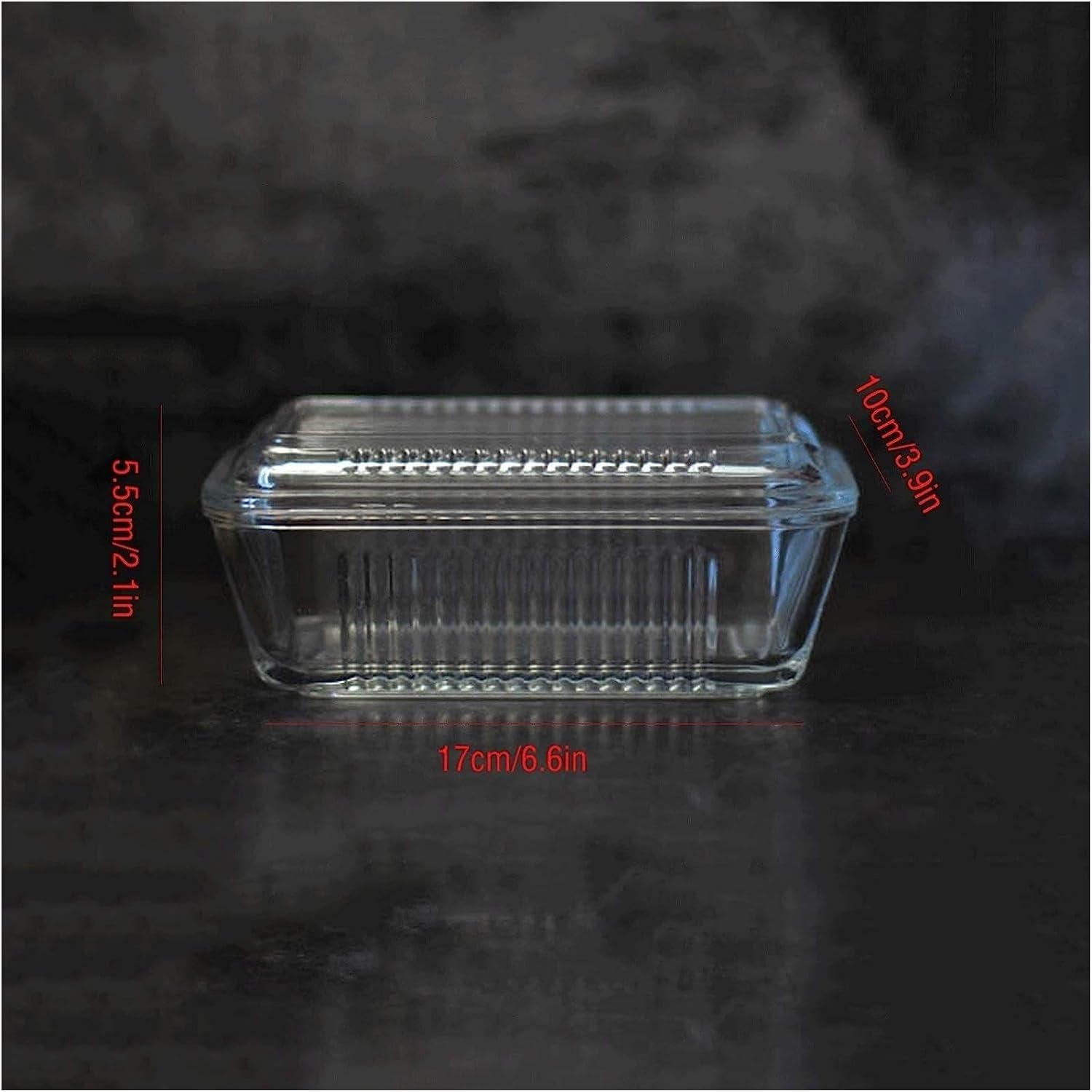 Butter Dish Glass Butter Dish with Lid. Transparent Storage Box for Fruit Butter Cakes.Butter Box is an for Relatives and Friends Kitchen Gift,