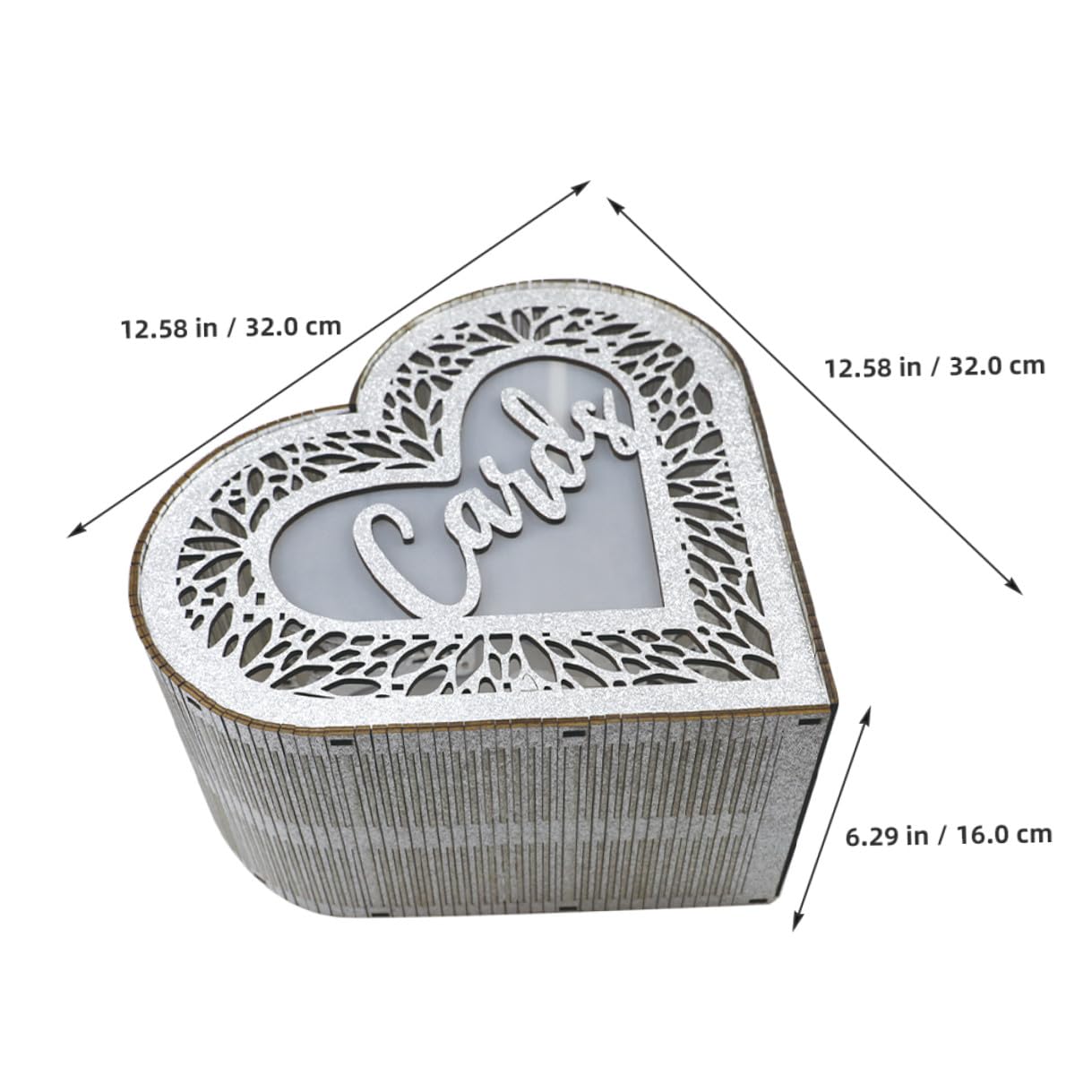 NUOBESTY Scatola di Legno Cuore Traforato per Biglietti di Benedizione, Porta Carte e Buste per Matrimonio e Anniversario, Decorazione Elegante per Festa e Ricevimento, Design Cavo Facile